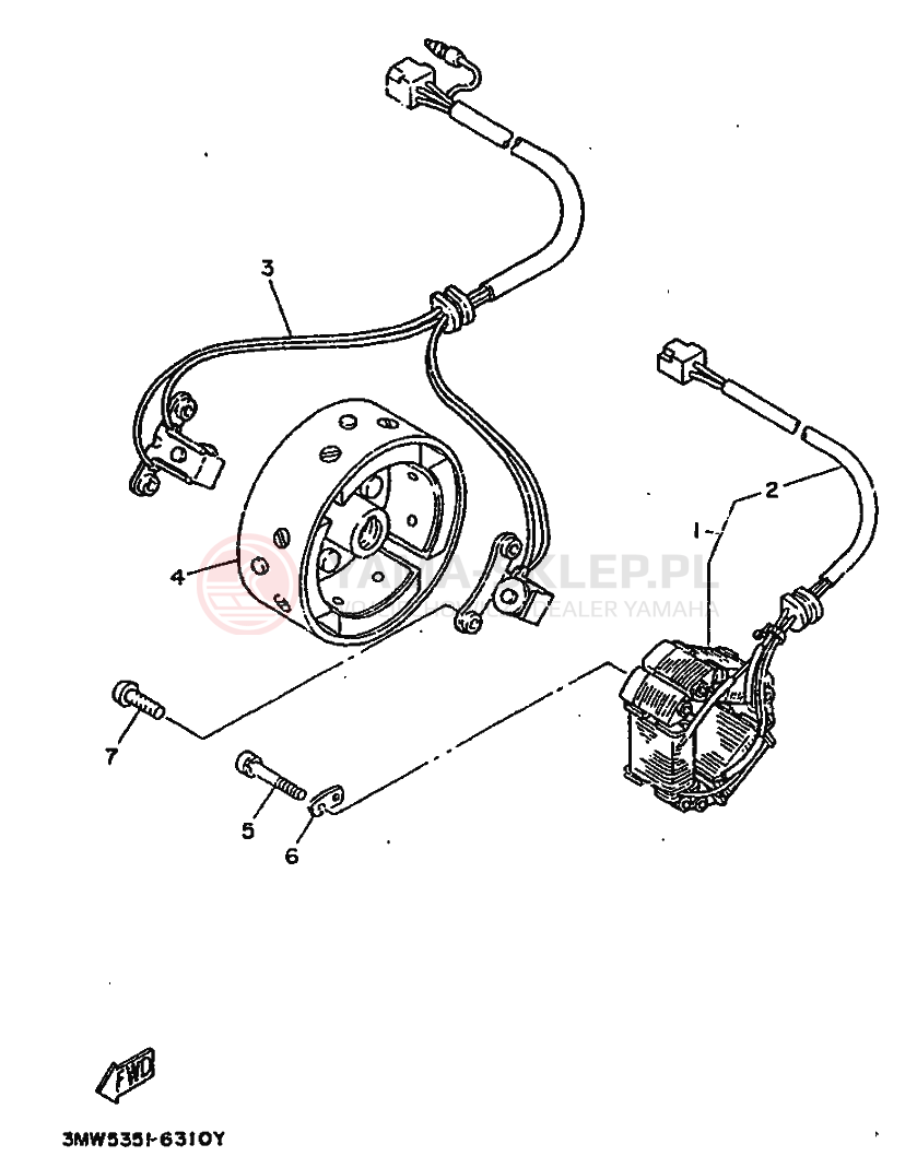 Schemat "prądnica" do Yamaha SR125