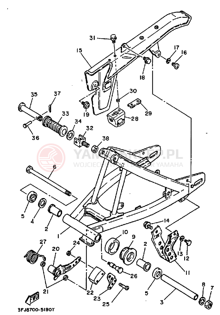 Schemat "wahacz" do Yamaha DT175 DT175G