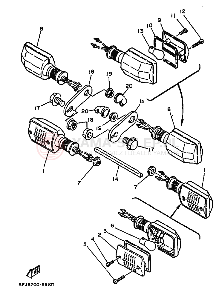 Schemat "kierunkowskazy" do Yamaha DT175 DT175G