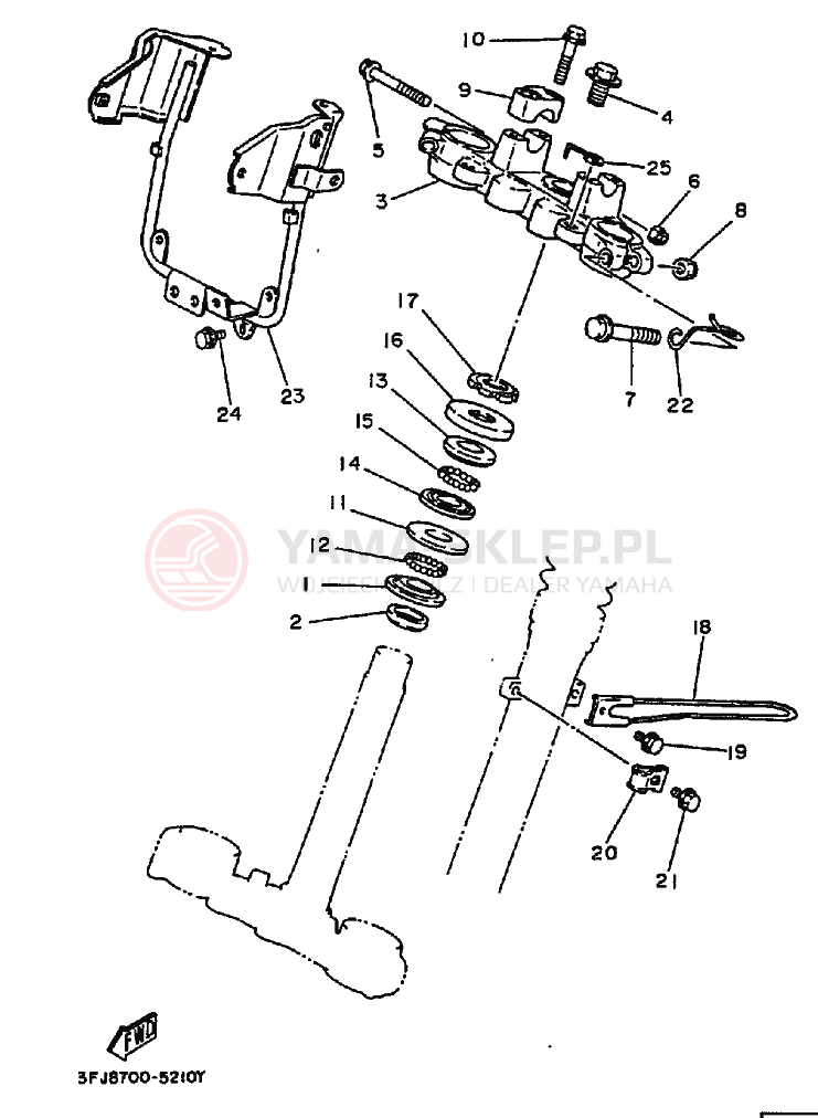 Schemat "Półki zawieszenia" do Yamaha DT175 DT175G
