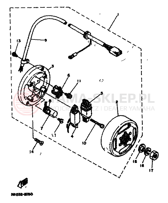 Schemat "OBUDOWA KOŁA ZAMACHOWEGO" do Yamaha RD80