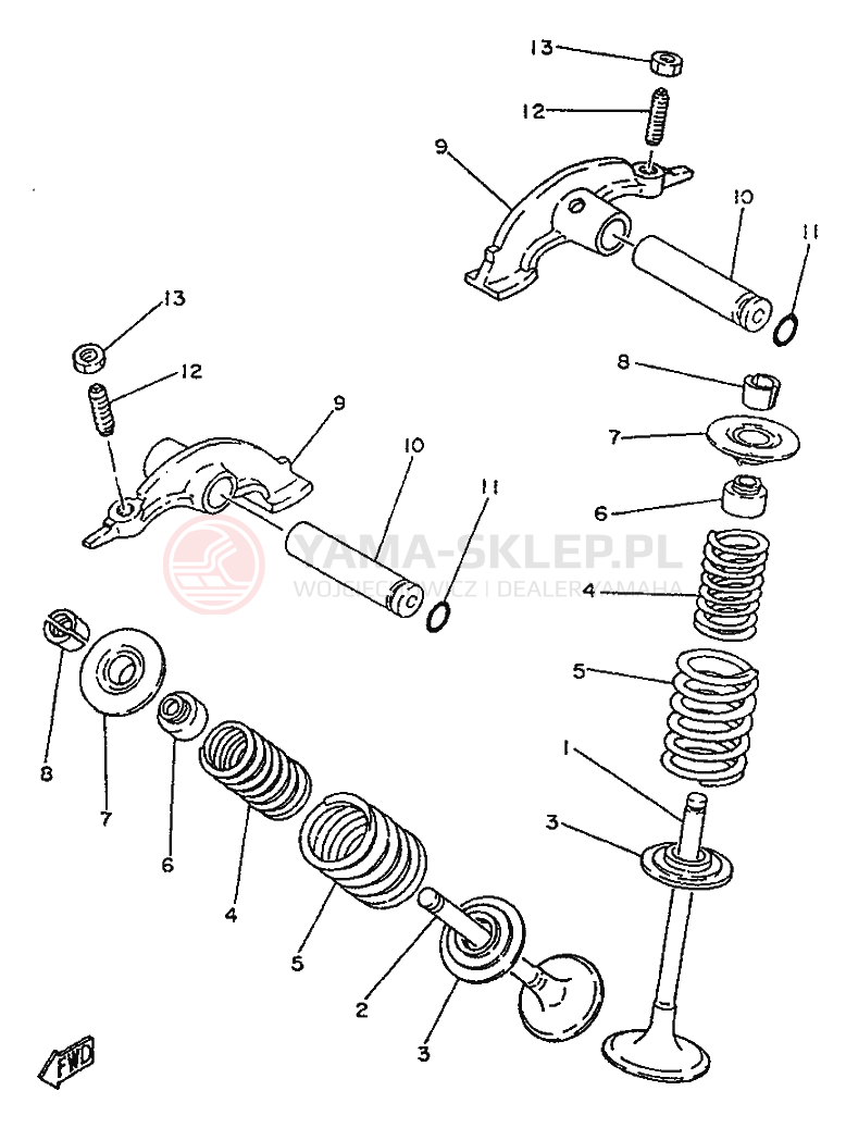 Schemat "zawory" do Yamaha SR250