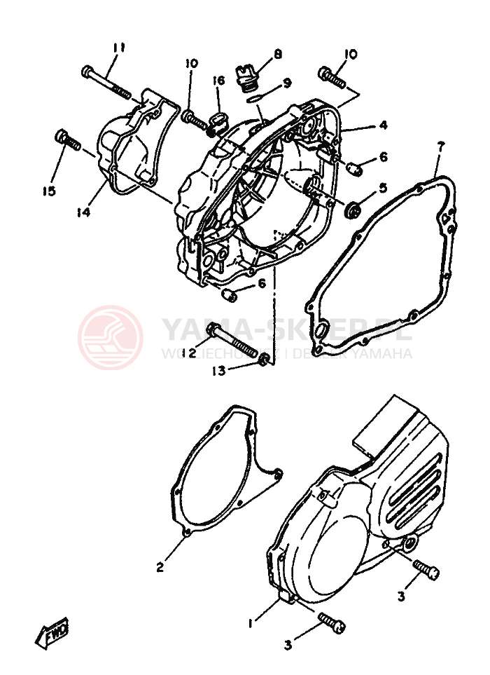 Schemat "Pokrywa silnika" do Yamaha TZR125