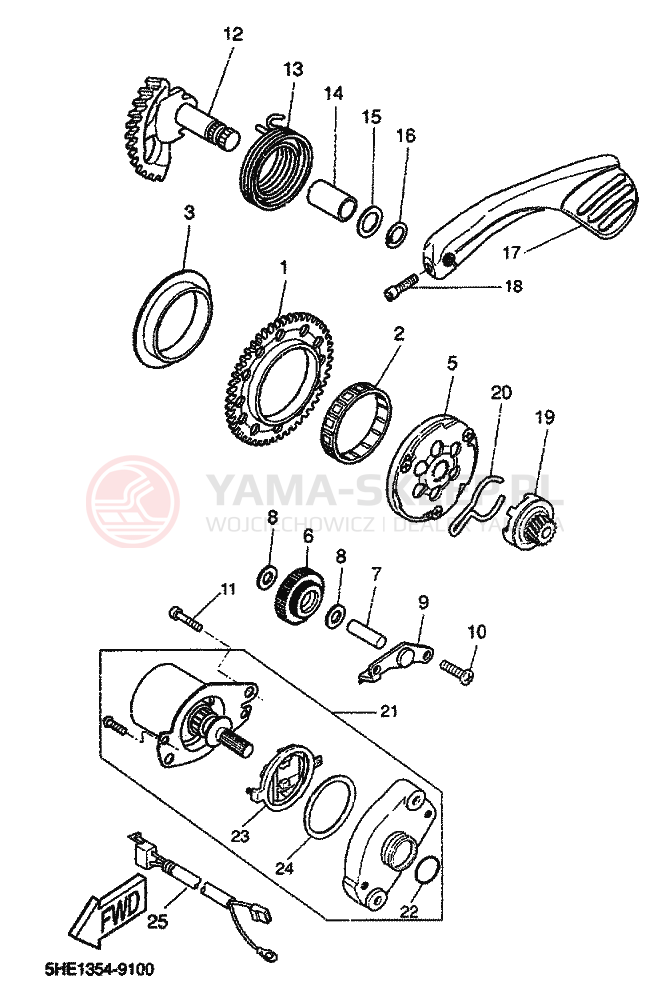 Schemat "rozrusznik" do Yamaha AEROX