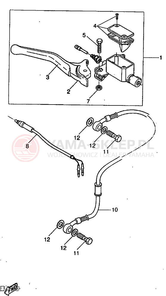 Schemat "CYLINDER MASTER" do Yamaha YQ50