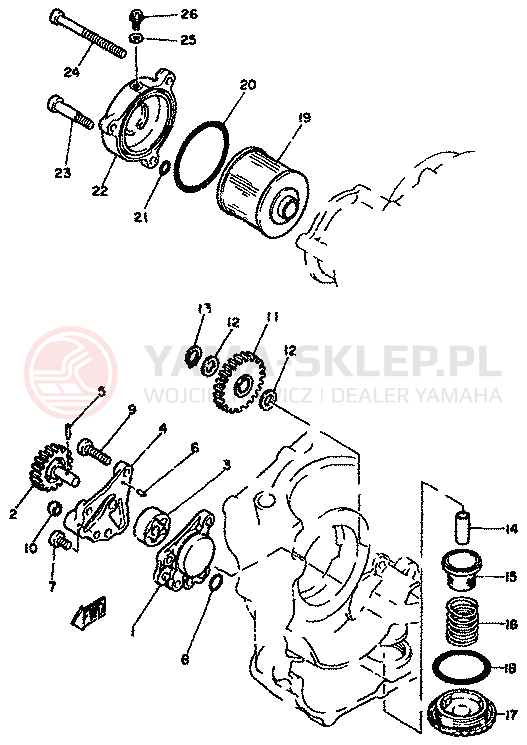Schemat "Pompa olejowa" do Yamaha XT250