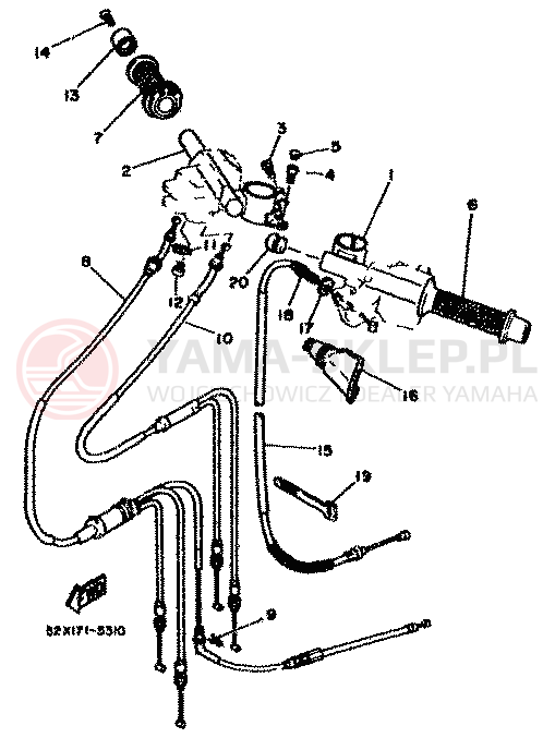Schemat "Kierownica i osprzęt" do Yamaha RD500LC