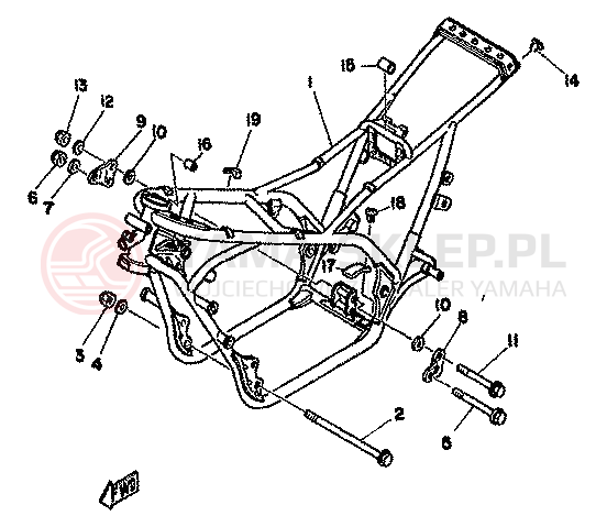 Schemat "rama" do Yamaha TZ350F