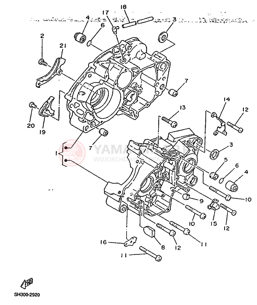 Schemat "Pokrywa silnika" do Yamaha TDR125