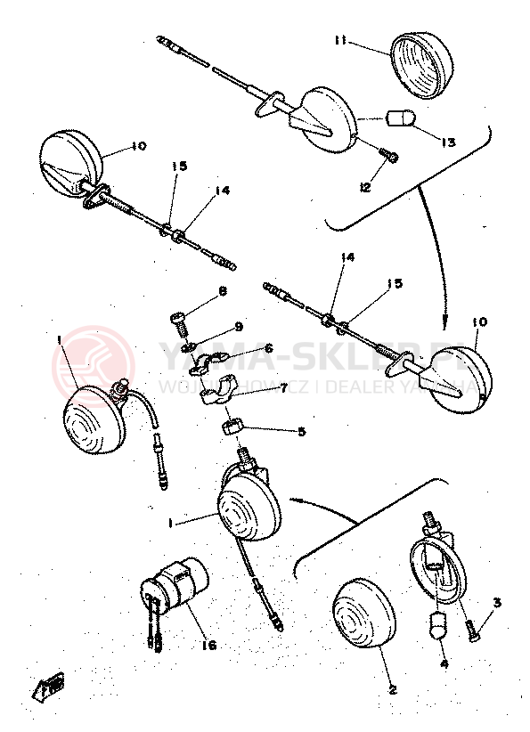 Schemat "kierunkowskazy" do Yamaha TY50
