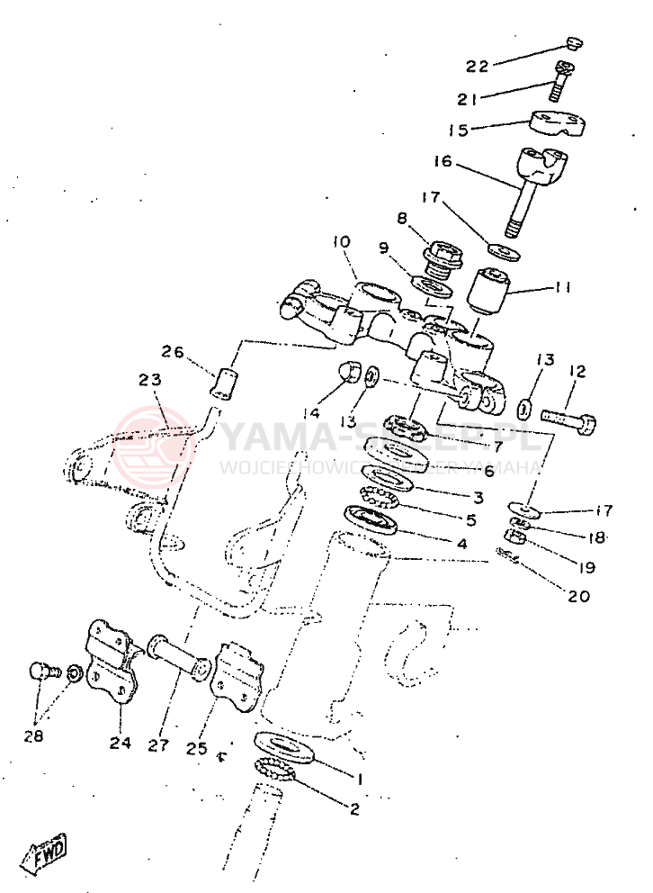 Schemat "Półki zawieszenia" do Yamaha SR250