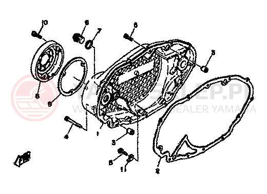 Schemat "Pokrywa silnika" do Yamaha XS500
