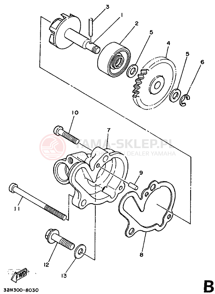 Schemat "Pompa wody" do Yamaha DT125R