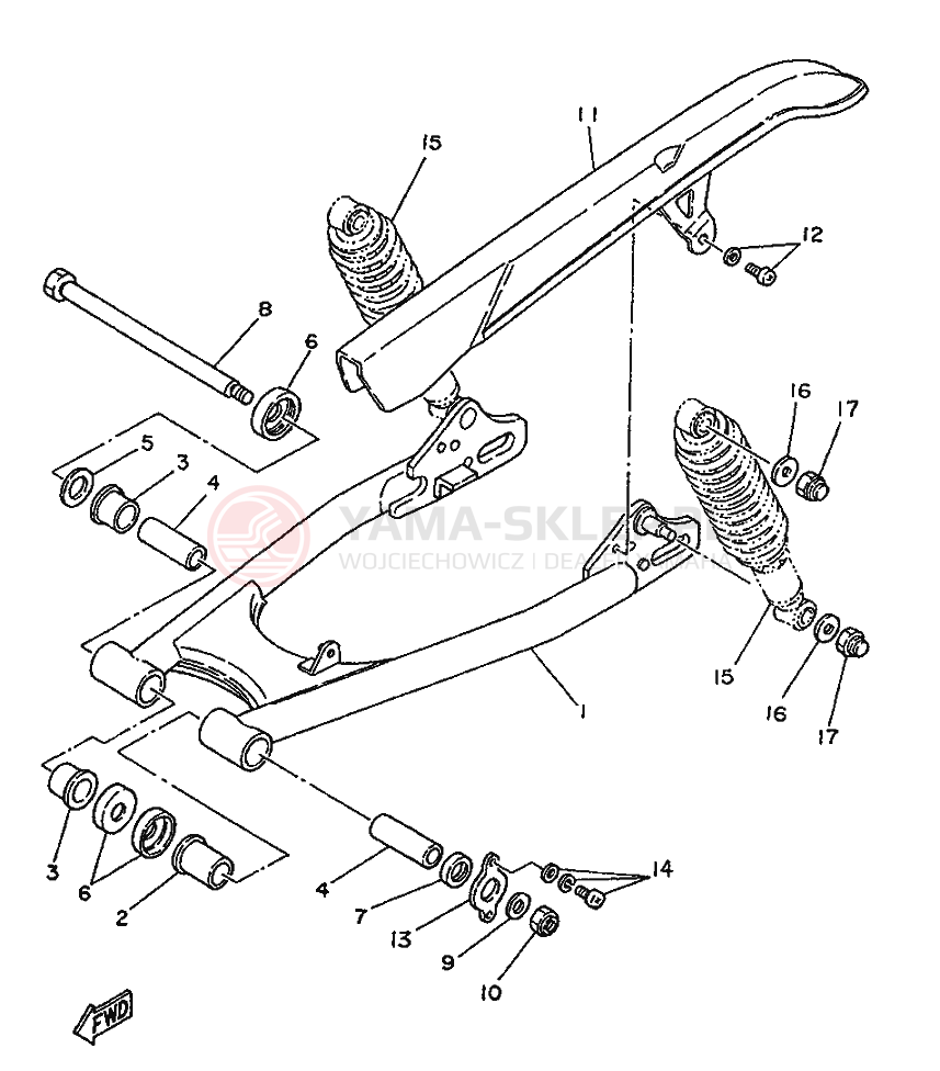 Schemat "wahacz" do Yamaha SR250SP