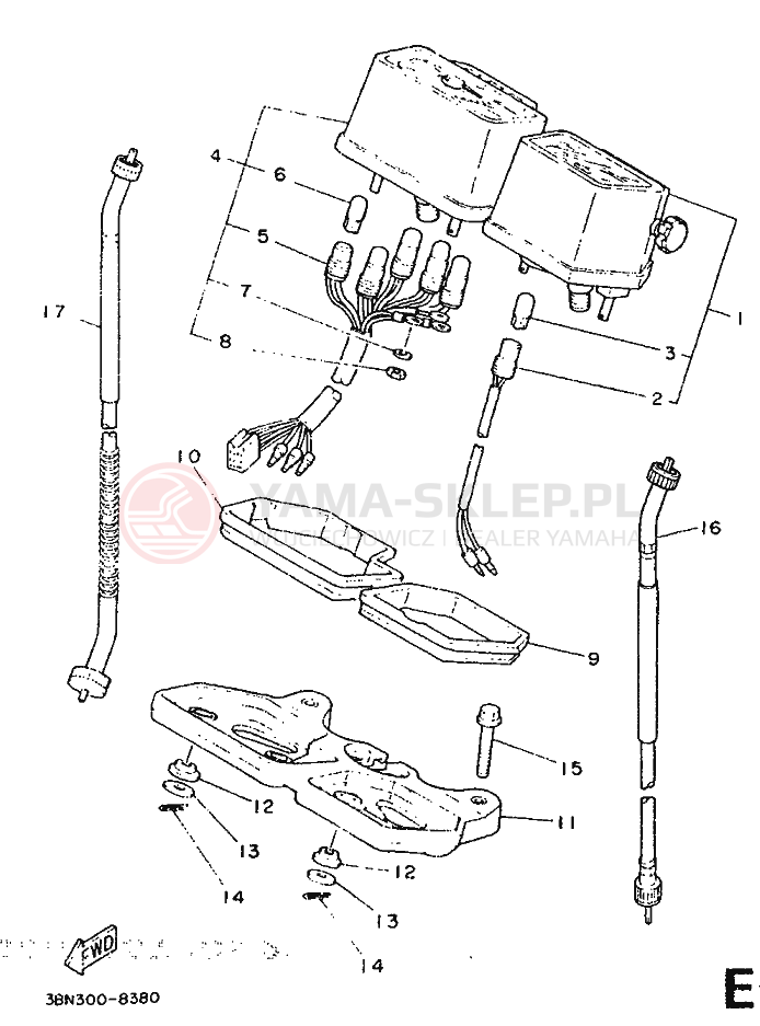 Schemat "licznik" do Yamaha DT125R