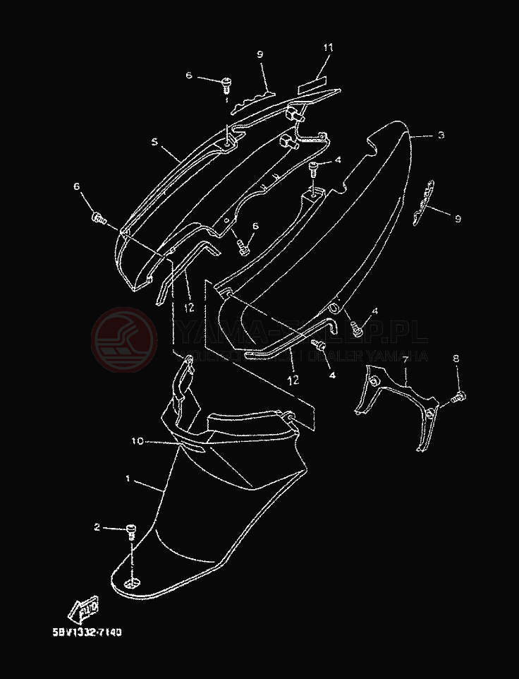 Schemat "Pokrywa boczna" do Yamaha NEOS