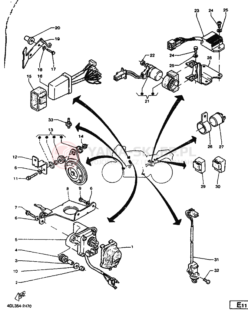 Schemat "układ elektryczny" do Yamaha TZR125