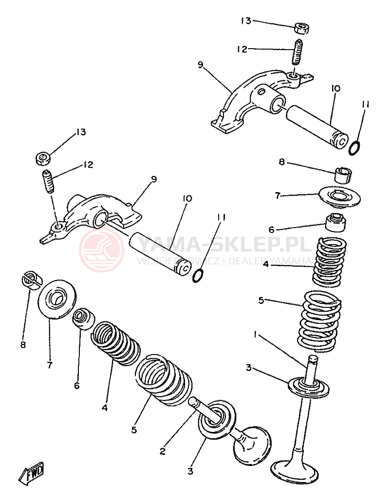 Schemat "zawory" do Yamaha SR250SP