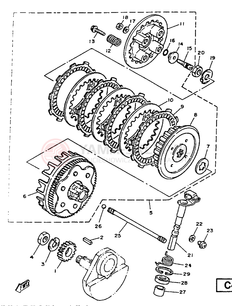 Schemat "sprzęgło" do Yamaha SR125