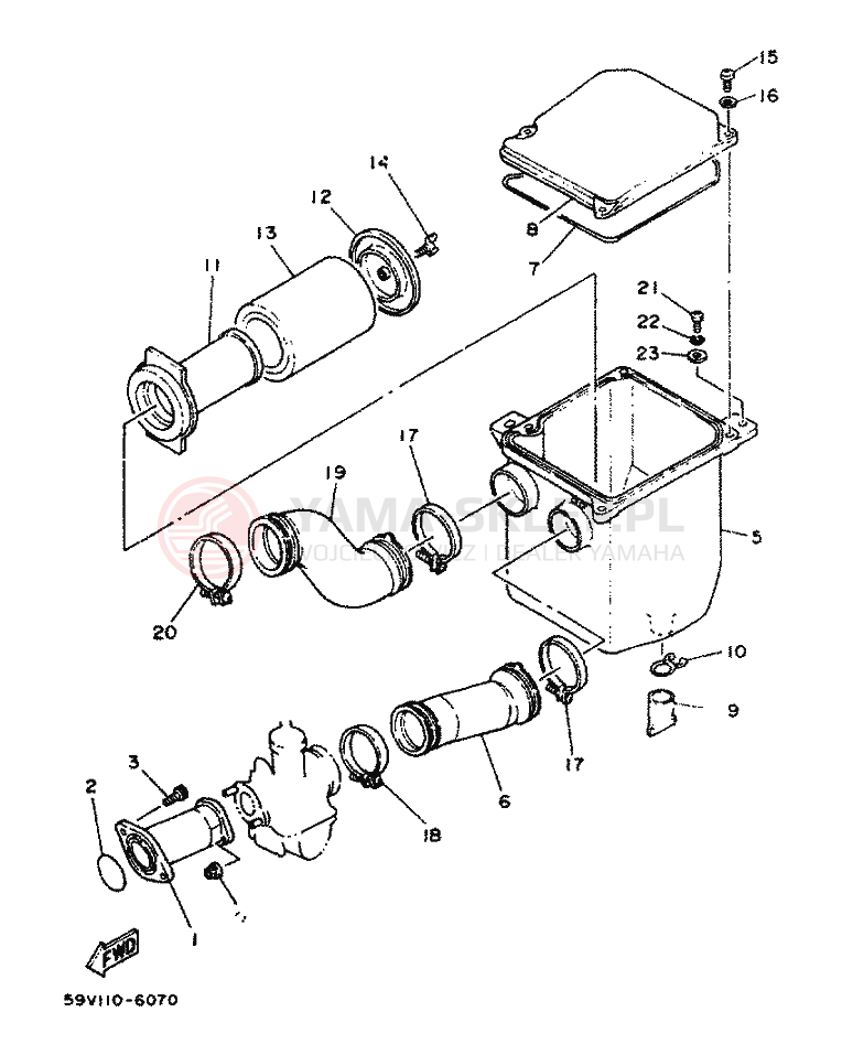 Schemat "Filtr powietrza" do Yamaha YFM225N