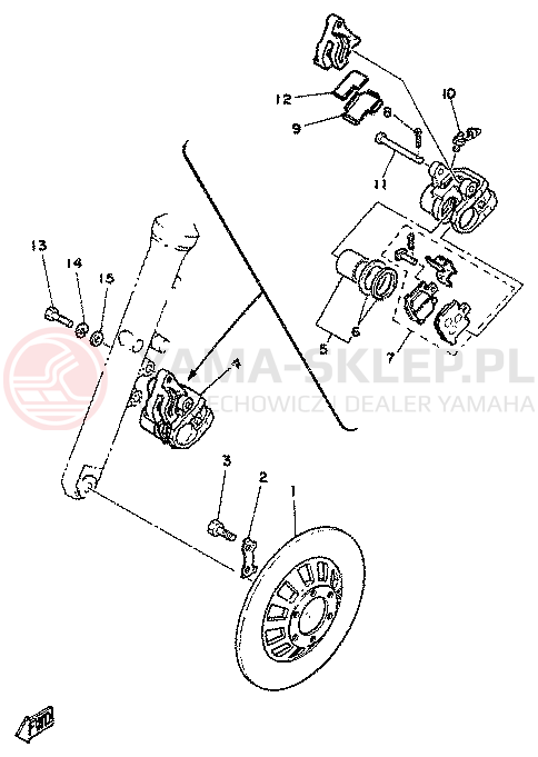 Schemat "Koło przód" do Yamaha RD250LC