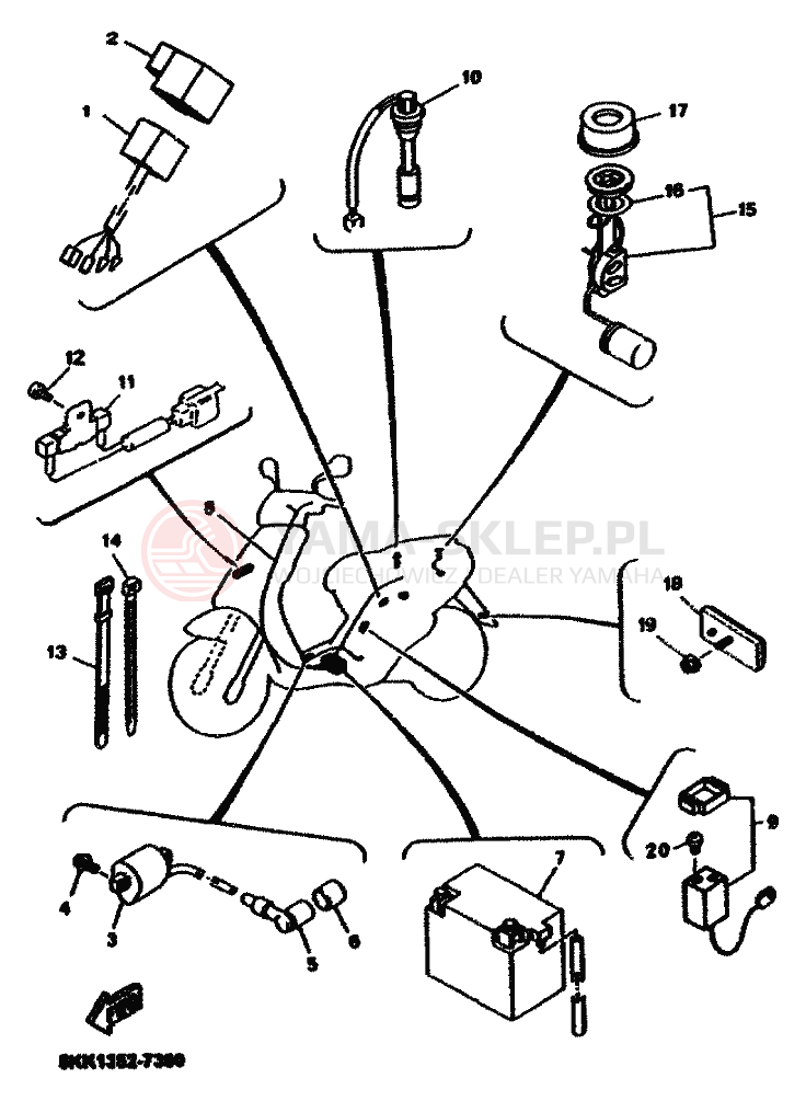Schemat "układ elektryczny" do Yamaha NEOS