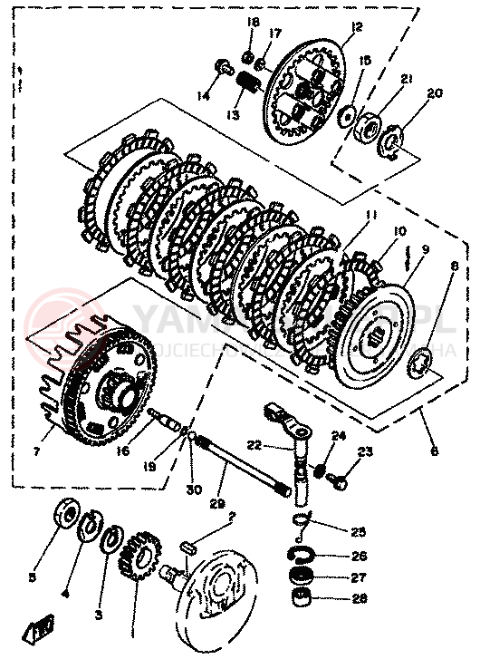 Schemat "sprzęgło" do Yamaha XT250