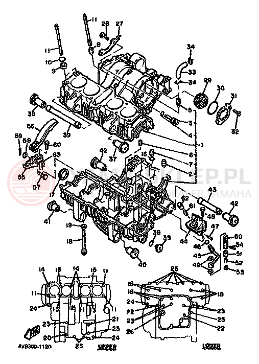 Schemat "Pokrywa silnika" do Yamaha XJ550
