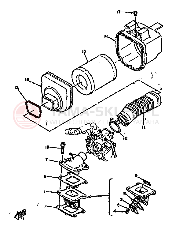 Schemat "Wtrysk paliwa" do Yamaha TZ125H