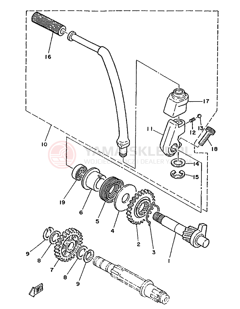 Schemat "rozrusznik" do Yamaha DT125-MX