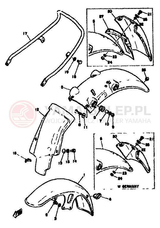 Schemat "błotnik" do Yamaha SR500
