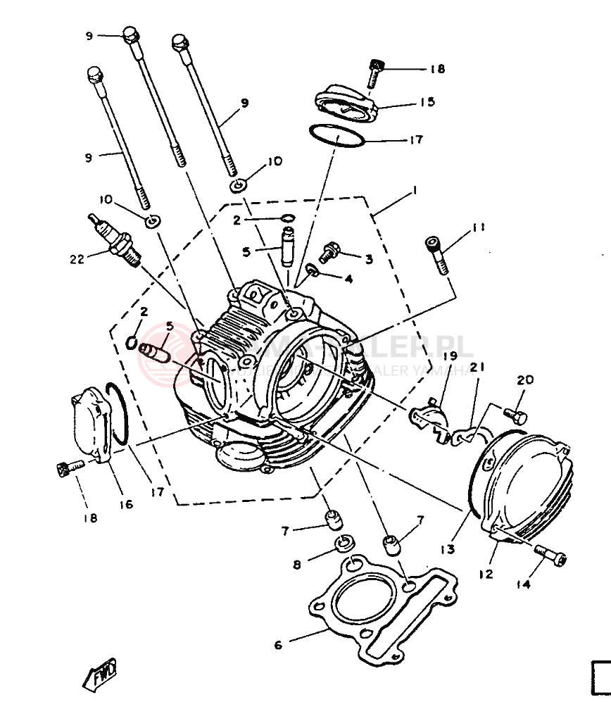 Schemat "głowica" do Yamaha SR125