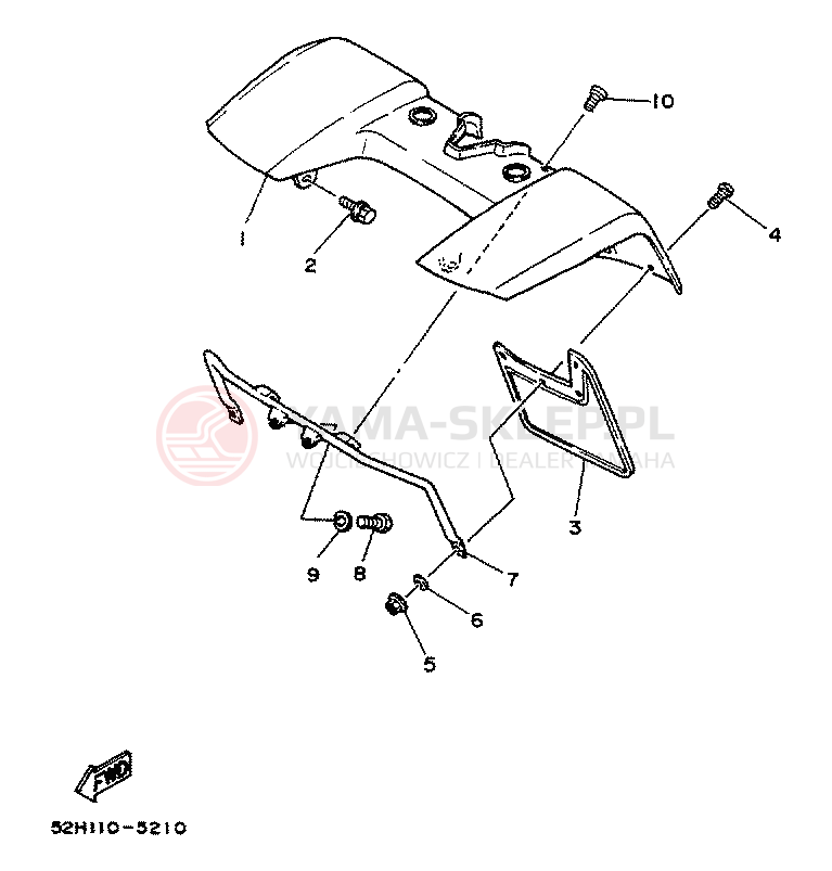 Schemat "Przedni błotnik" do Yamaha YFM200