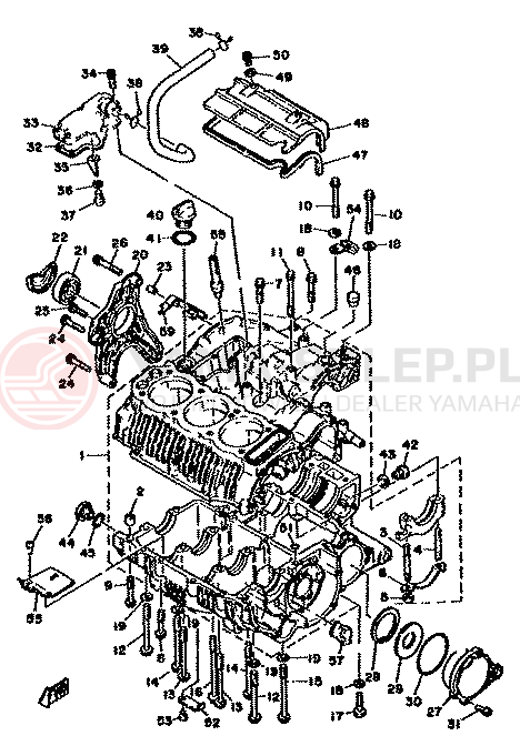 Schemat "Pokrywa silnika" do Yamaha XS750