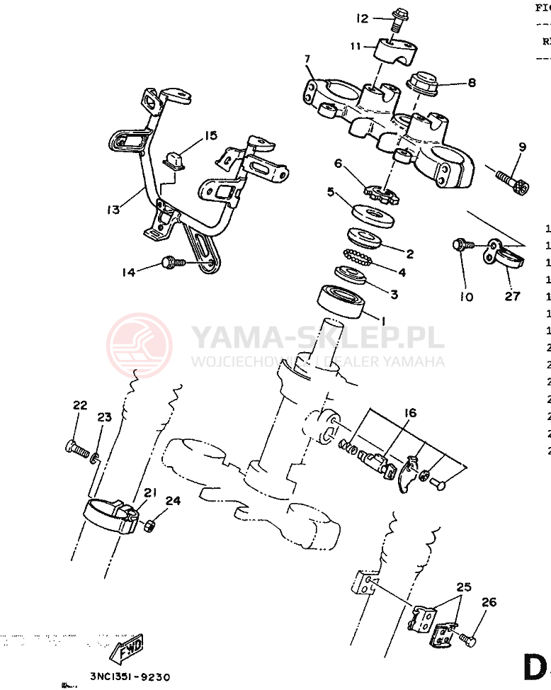 Schemat "Półki zawieszenia" do Yamaha DT125R