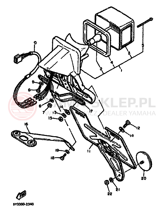 Schemat "Oświetlenie tył" do Yamaha XT550
