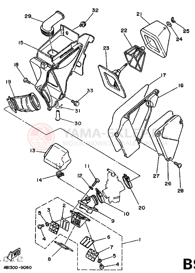 Schemat "Wtrysk paliwa" do Yamaha DT125R