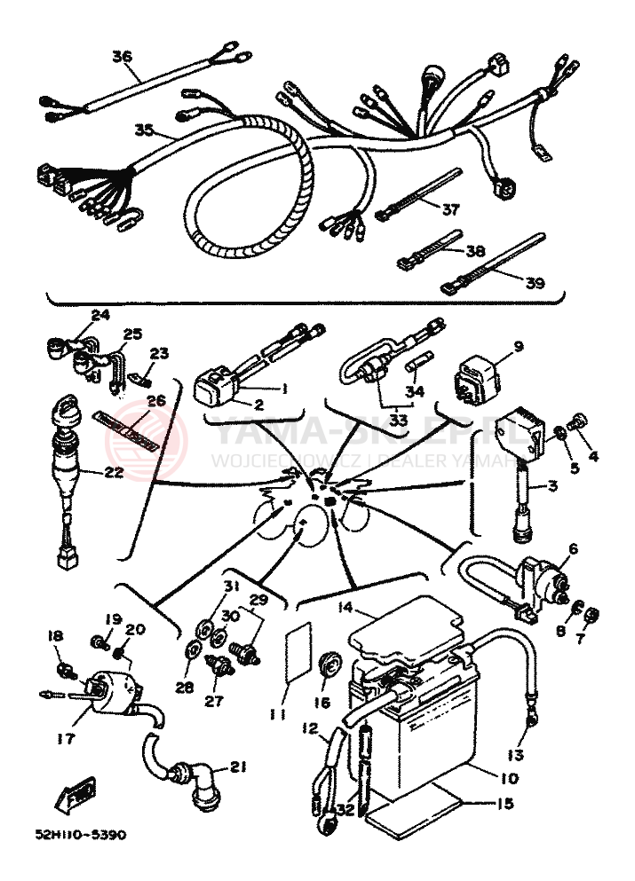 Schemat "układ elektryczny" do Yamaha YFM200