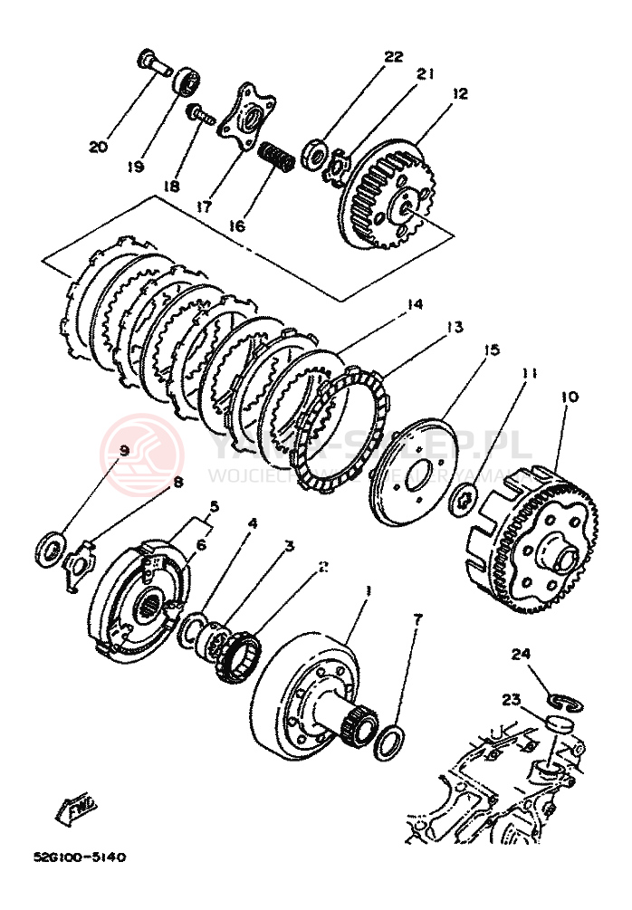 Schemat "sprzęgło" do Yamaha YFM200