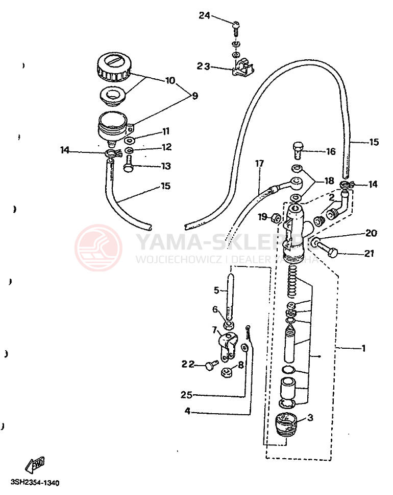 Schemat "Pompa hamulcowa tył" do Yamaha TDR125