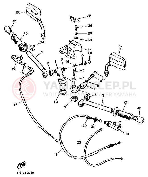 Schemat "kierownica i osprzęt" do Yamaha XJ900