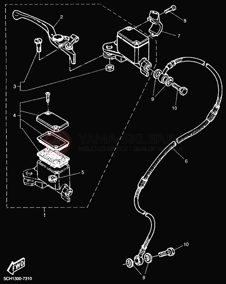 Schemat "Pompa hamulcowa przednia" do Yamaha TT600R