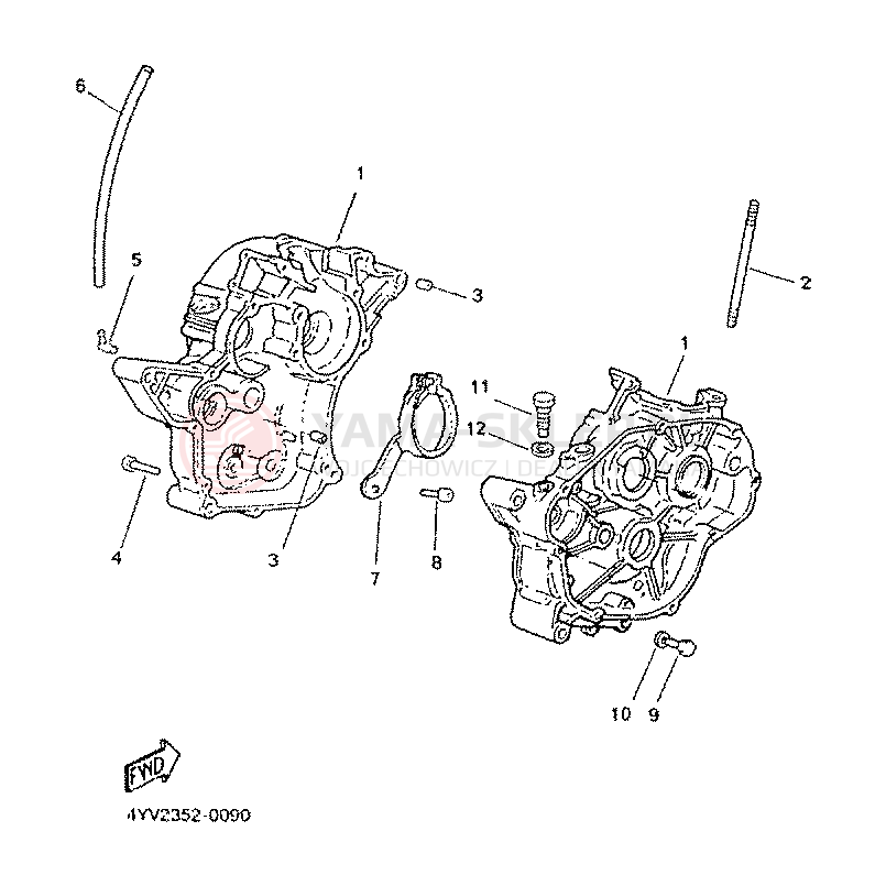 Schemat "Pokrywa silnika" do Yamaha TZR50R