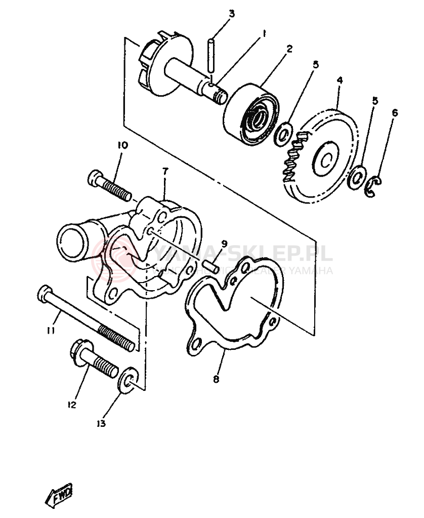 Schemat "Pompa wody" do Yamaha TZR125