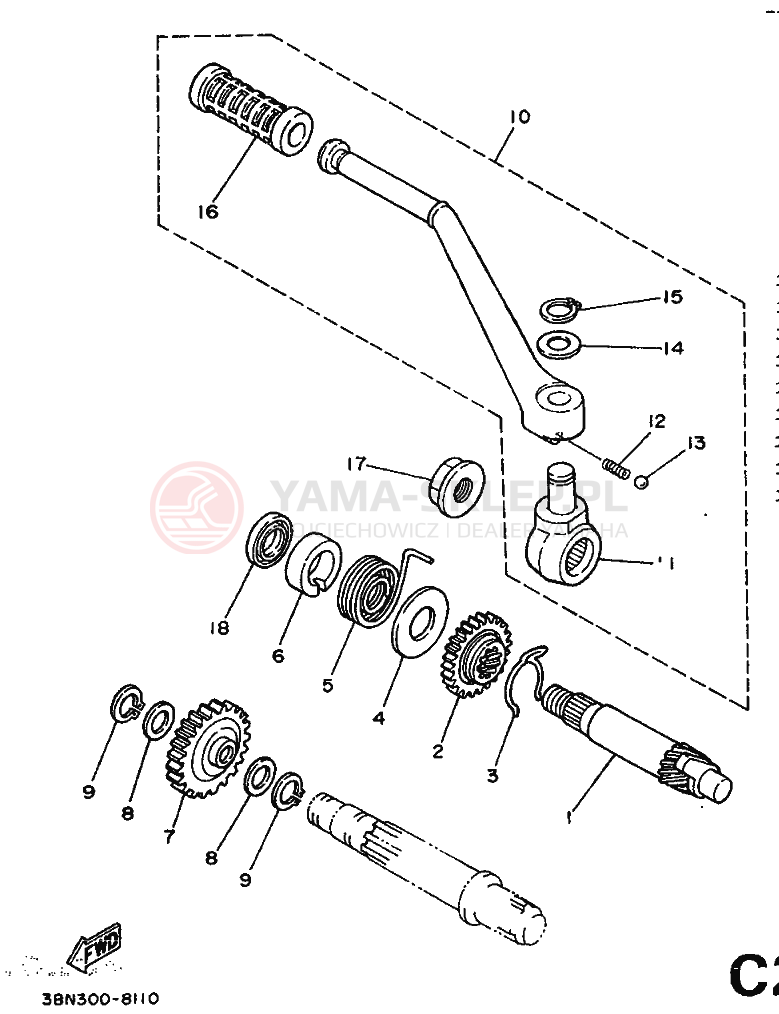 Schemat "rozrusznik" do Yamaha DT125R