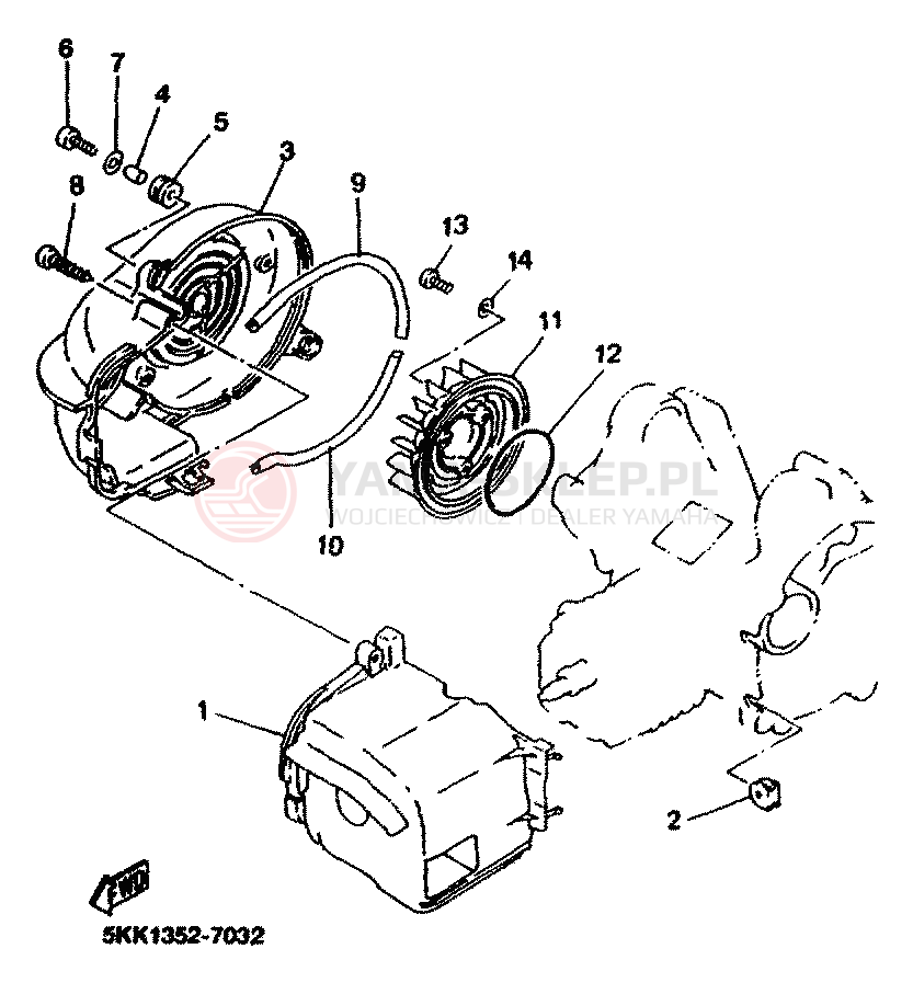 Schemat "Osłona powietrza - wentylator" do Yamaha NEOS