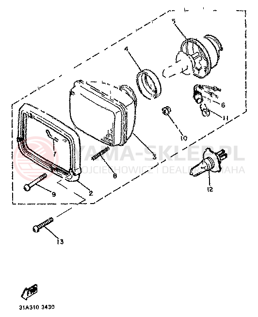 Schemat "Lampa przód" do Yamaha XJ900