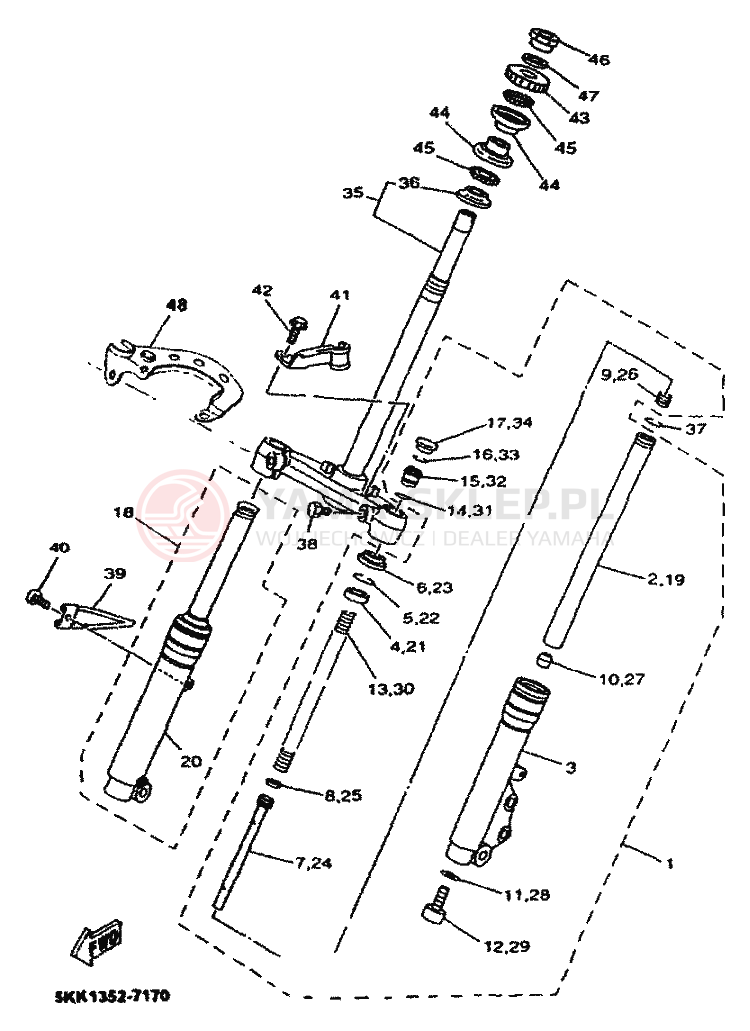 Schemat "Amortyzatory przód" do Yamaha NEOS