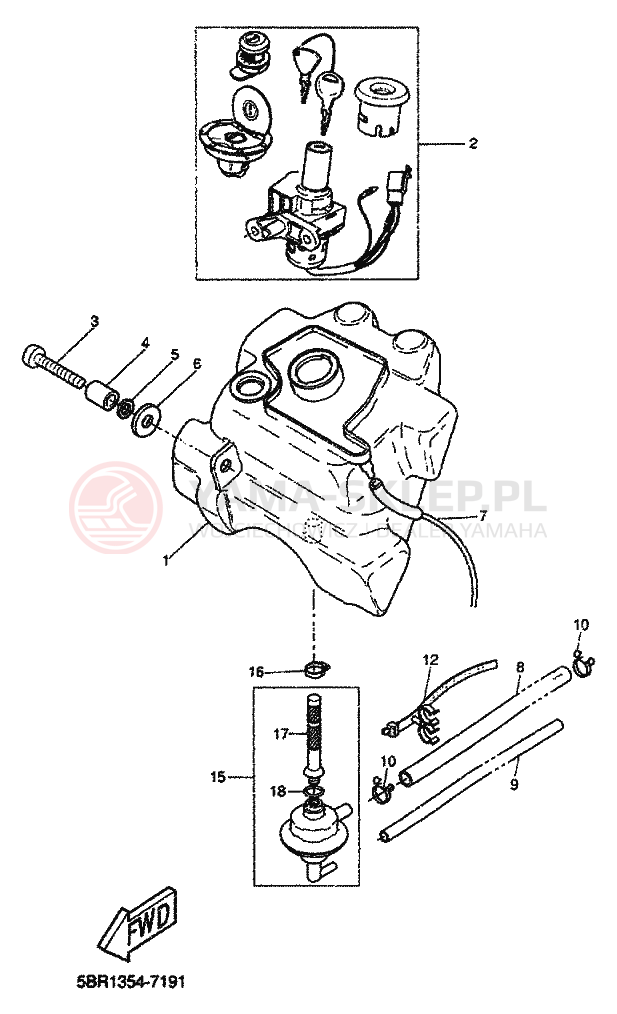 Schemat "zbiornik paliwa" do Yamaha AEROX