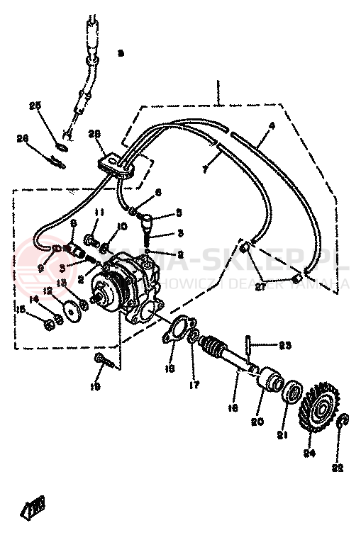Schemat "Pompa olejowa" do Yamaha RD250LC